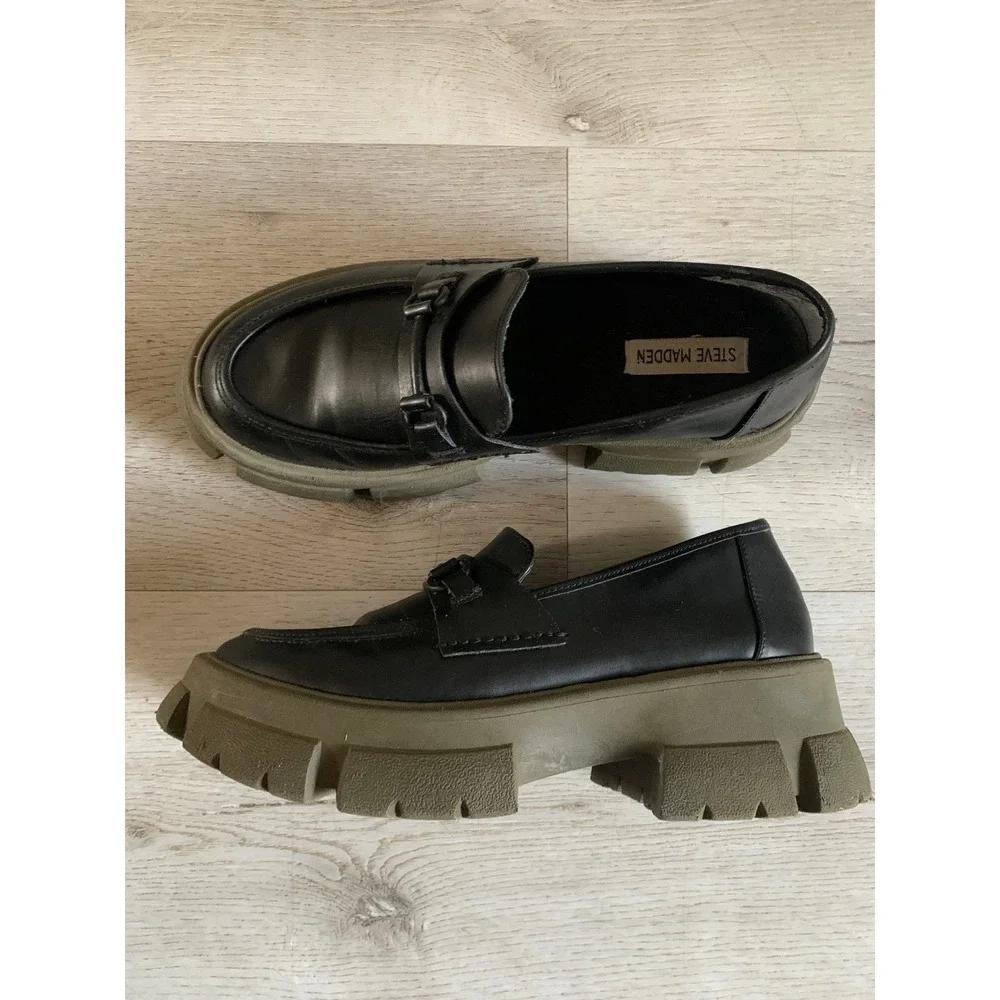 Steve Madden Womens  Trifecta Platform Loafers Chunky y2k street wear boho‎
